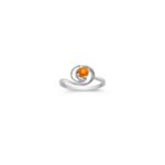 Round Orange Sapphire Ring