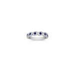 Round Sapphire and Diamond Ring