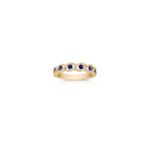 Round Sapphire and Diamond Ring