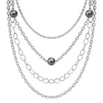 9mm Cultured Tahitian Pearl and Sterling Silver Necklace (18)