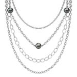 9mm Cultured Tahitian Pearl and Sterling Silver Necklace (18 in.)