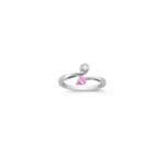 Heart Shaped Pink Sapphire and Diamond Ring
