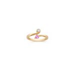 Heart Shaped Pink Sapphire and Diamond Ring