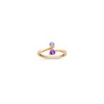 Heart Shaped and Round Multi-Colored Sapphire Ring