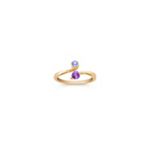 Heart Shaped and Round Multi-Colored Sapphire Ring