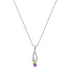Round Multi-Colored Sapphire and Diamond Three-Stone Pendant (18)