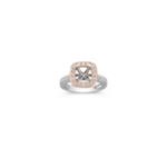 Halo Diamond 14k White and Rose Gold Engagement Ring