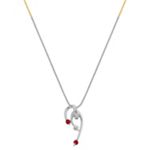 Round Ruby and Diamond Pendant (18 in.)