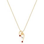 Round Ruby and Diamond Pendant (18 in.)