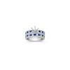 Princess Cut Sapphire and Round Diamond Wedding Set