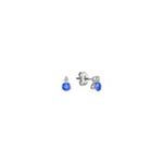 Round Kentucky Blue Sapphire and Diamond Earrings