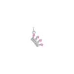 Round Pink Sapphire and Diamond Crown Charm
