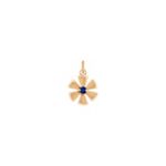 Round Sapphire Flower Charm