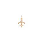 Round Diamond Fleur De Lis Charm