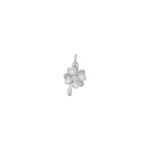 Round Diamond Four Leaf Clover Charm