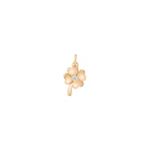 Round Diamond Four Leaf Clover Charm