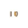 Round Sapphire and Diamond Hoop Earrings