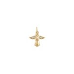 Round Diamond Angel Charm