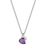 Freeform Lavender Sapphire and Half Moon Diamond Pendant (18 in.)