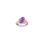 Freeform Lavender Sapphire Ring in 14k Rose and White Gold