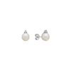 7.5mm Cultured Akoya Pearl and Round Diamond Earrings