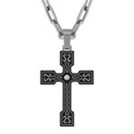 Round Diamond Cross Necklace (28”)