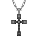 Round Diamond Cross Necklace (28”)