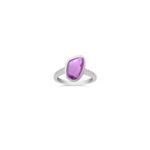 Freeform Fancy Pink Sapphire and Round Diamond Ring