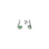 Round Green Sapphire and Diamond Earrings