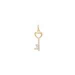 Round Diamond Key Charm