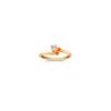 Round Orange Sapphire and Diamond Three-Stone Ring