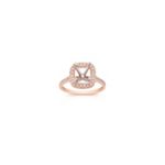 Halo Diamond Rose Gold Engagement Ring with Pave Setting