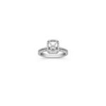 Halo Diamond Wedding Set with Pave setting