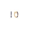 Round Sapphire and Diamond Hoop Earrings