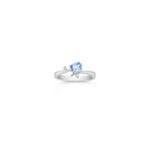 Oval Ice Blue Sapphire and Diamond Ring