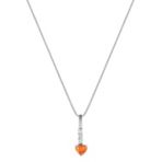 Heart Shaped Orange Sapphire and Diamond Pendant (18)