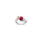 Oval Ruby and Calla Cut Diamond Ring