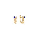 Round Sapphire and Diamond Earrings