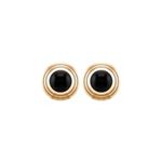 Stainless Steel and Black Onyx Cuff Links