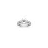 Three-Stone Vintage Diamond Engagement Ring with Pave Setting