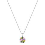 Round Multi-Colored Sapphire Pendant (18 in.)