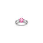 Oval Pink Sapphire, Round and Calla Cut Diamond Ring