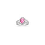 Oval Pink Sapphire, Calla Cut and Round Diamond Ring