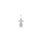 Round Diamond Little Girl Charm