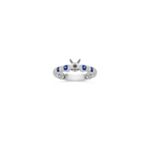Round Sapphire and Diamond Engagement Ring
