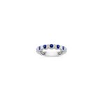 Round Sapphire and Diamond Anniversary Band