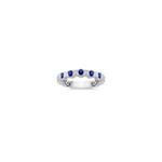 Round Sapphire and Diamond Anniversary Band