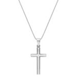 14k White Gold Cross Pendant (18 in.)