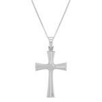 14k White Gold Cross Pendant (18 in.)