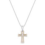 14k Two-Tone Gold Cross Pendant (18)